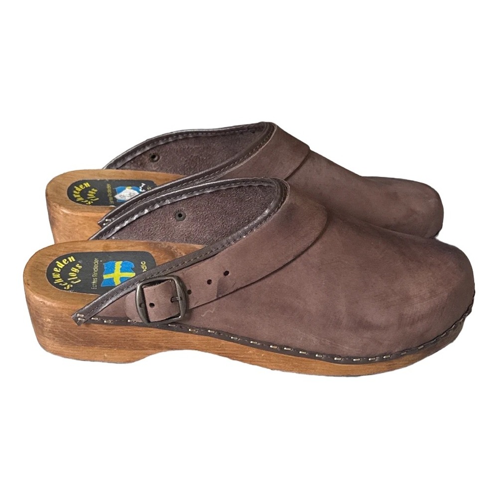 Schweden Clogs Orthopedic Brown Leather Wooden Mules Mens 45 Euro-Summer EU 
45
